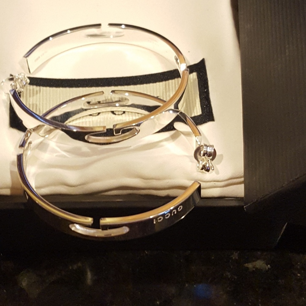 Gucci silver hoop earings (AG 925)